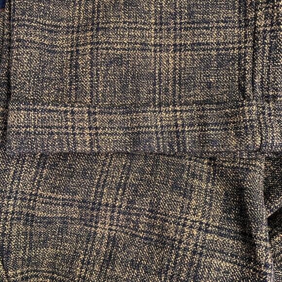 MYTHS Size 38 Yellow Black Plaid Wool Cotton Zip Fly Dress Pants - Picture 9 of 9